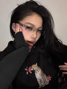 1 對中性時尚個性化嘻哈酷辣水鑽無框眼鏡 - 彩色 - 查看 1
