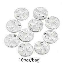 10pcs/Pack Stainless Steel Embossed Charm, Elegant Jewelry Decor For Earring, Clothes Accessories & Hair Ornament, Anti-Allergy And Color Retention - 10pcs/pack - View 18