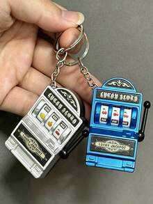 Mini Fruit Slot Machine Keychain, Creative Handheld Game Fidget Toy, Stress Relief Lucky Charm Pendant For Bag Backpack, Novelty Party Gift - Multicolor - View 3