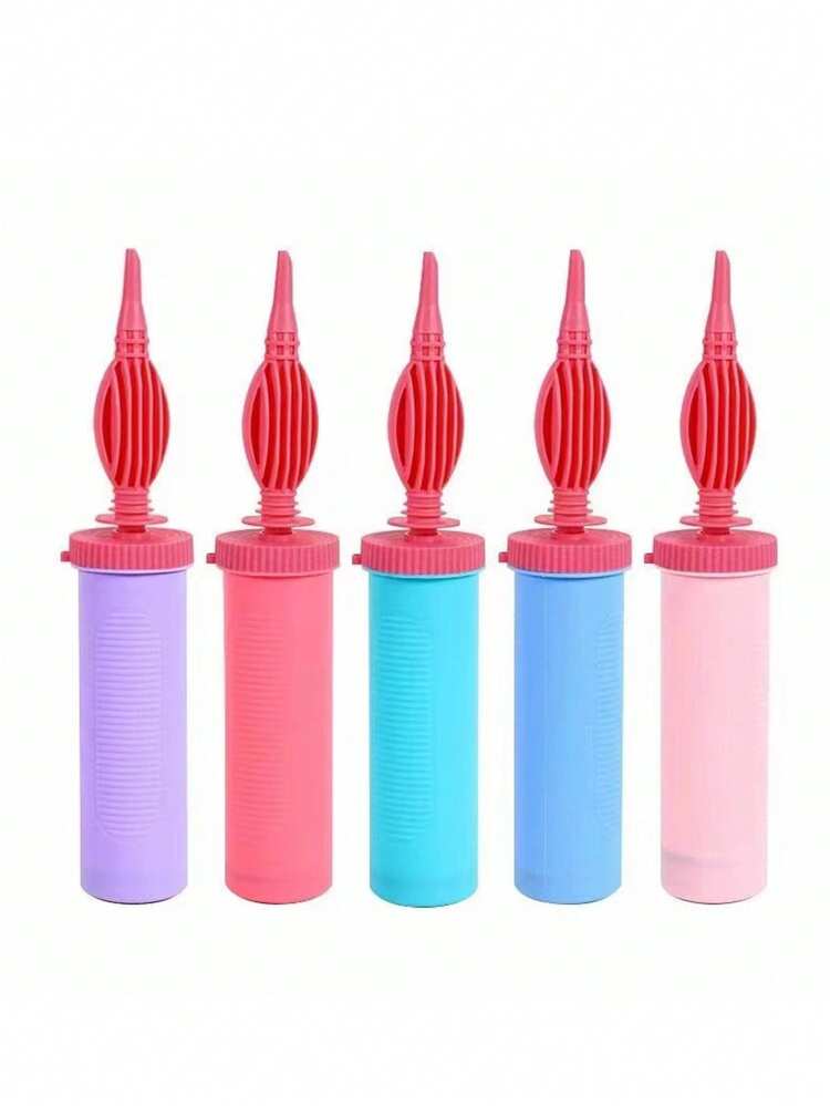 1/2/3pcs Dual-Action Handheld Balloon Pump Set, Reusable Plastic Manual Air Pump For Balloons And Swim Rings, Effort-Saving Birthday Wedding Party Holiday Supplies, Macaron Random Color And Blue Optional - Multicolor - View 8
