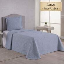Luxury Single Bedspread, One-Sided, 2 Pieces, Ultrasonic Quilting, 11 Colors Available - Grey - View 1