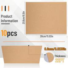 JNENERY 10 Chipboard Sheets 8.5 X 11", 22PT Book Board For Bookbinding, Cardboard For Crafts, Thick Chipboard And Sturdy Kraft Board Thin Cardboard Sheets For DIY Projects, Packaging (Kraft) - ColorA - View 1