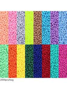 2000pcs/Pack Acrylic Candy Color Solid 3mm Small Hole Round Beads, DIY Jewelry, Clothing, Bracelet, Pendant Accessories - Solid Color Round Beads - View 11