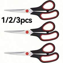 1/2/3pcs 8.4 Inch Multi-Purpose Scissors, 2.5mm Ultra Sharp Blade, Comfortable Grip, Heavy Duty Stainless Steel Scissors, Right/Left Handed Universal - Multicolor - View 8