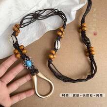Cadena de cintura trenzada bohemia con conchas de café, cinturódecorativo con falda, joyeríde cadena de cintura con conchas de café - Cadena para la cintura con forma de concha de café - Ver 4