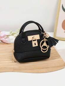 CHARM INFINITE Dompet Koin Gantungan Kunci Kubah Mini, Tas Penyimpanan Earphone Kulit PU dengan Kunci dan Rumbai, Tas Penyimpanan Portabel Wanita, Aksesori Gantungan Tas yang Lucu - MultiWarna - View 18