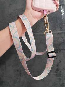 1 Stück Handyband mit Marmormuster, bemalt und gewebt, Crossbody-Handyband, Handy-Anhänger, Handy-Accessoire, Taschenanhänger, Schlüsselanhänger, austauschbarer breiter Schultergurt aus bemalter Leinwand, Reise-Diebstahlschutz-Handyhülle, Verlustschutz-Halter, verstellbar, Outdoor-Begleiter, Handyband mit kostenlosem Clip - Verschiedenfarbig - Übersicht 4