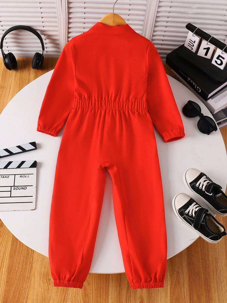 Young Boys Pants Retro Racing Style, Unisex Spring Autumn - Red - View 2