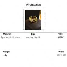 KMT 1pc Copper Inlaid Artificial Zirconia Creative Twisted Chain Women's Ring, 3D Line Design With High-End Luxury Feel, Essential Fashion Accessory For Young People, Minimalist High-End Commuter Style, Perfect Gift For Goddess Day, Women's Day, Birthday, Suitable For Workplace Colleagues, Best Friends, Female Elders, Elegant And Stylish. Thick Chain Cuban Open Ring, American Retro Hot Girl Style, Unisex, Street Cool Girls - Twisted Chain Clause - View 8
