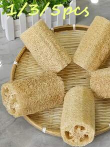 1/3/5pcs Sponge Set - Exfoliating Body & Kitchen Cleaning Pads, Fragrance-Free Minimalist Design, Multipurpose Bath Sponge & Brush, Suitable For Spa Bathroom Kitchen Dining Room, Sensitive Light Beige, Essential Spa Body Scrub & Dish Brush Accessories - View 1