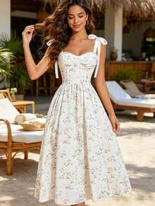 Women Midi Dresses - White - View 8