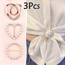 Set de 2/3/4/5/6/8 piezas de anillos clip para camisetas - Accesorios de moda para camisas, bufandas y sombreros, accesorios de prenda para ceñir la cintura - Accesorios de moda multifuncionales para ropa, bufanda, vestido elegante, hebillas en las esquinas - Multicolor - Ver 17