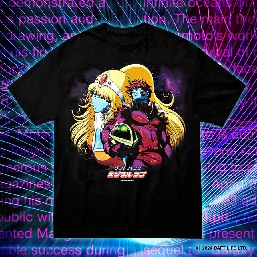 Camisetas de banda de Heavy Metal, camisetas con estampado y Leiji Matsumoto, camiseta informal de algodón de gran tamaño de manga corta Rock Punk para mujer - Multicolor - Ver 1