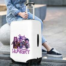 Miniso Hungry Anime Suitcase Cover, Stretchy Protective Luggage Skin, Funny Purple Star Anti-Dust Travel Protector - Color - View 2