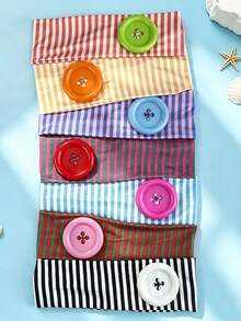 1pc New Dopamine Colored Striped Hairband - And Fashionable Headscarf Accessory For Women - Multicolor - View 6