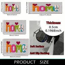 1pc Colorful Home Heart Pattern Printed Faux Cashmere Surface TPR Bottom Door Mat, Bathroom Mat, Kitchen Mat, Laundry Room Mat, Holiday Atmosphere Decoration, Home Decor, Party Decor, Wedding Decor, Dining & Kitchen Decor - Multicolor - View 11