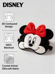 Official Disney Licensed Minnie & Daisy Plush Sleep Eye Mask 3D Contoured 100% Blackout Crystal Velvet Eye Cover No Pressure On Eyes Adjustable Strap Travel Flight Night Nap Deep Sleep Aid Soft Cozy Blindfold For Women Girls Bedroom Essential - Multicolor - View 8