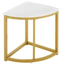 Dining Table And Chair Set, With MDF Tabletop And Gold Iron Frame, Velvet Chairs, Modern And Luxurious Style, White - Gold - View 11