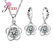 925 Sterling Silver Plating Necklace And Earring Set With Cubic Zirconia, Cross, Heart And Butterfly Design, Fashion Jewelry For Women. - 43501 - 查看 1