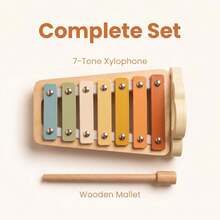 Wooden Xylophone Toy, Perfect Birthday/Christmas Gift For Kids, Musical Instrument With Mallet, Educational Sensory Toy For Toddlers - Multicolor - View 2