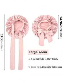 1pc Luxury Satin Sleep Bonnet With Adjustable Bow, Lightweight Hair Protection Cap, Suitable For Curly/Braided/Natural Hair, Multiple Colors Available, Essential For Nighttime Hair Care, Soft And Comfortable, Perfect For Beauty And Travel - View 5