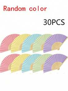 1/3/5/8/10/15/20/25/30 chiếc Quạt gấp tông màu mềm mại cho đám cưới - Quạt gấp bằng tre và quạt gấp cầm tay bằng giấy cổ điển. Hoàn hảo làm quà tặng đám cưới nhà thờ, tiệc cô dâu, đạo cụ chụp ảnh phù dâu, quà sinh nhật và các sự kiện mùa hè. - nhiều màu - Xem 20