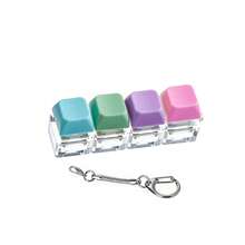 Multi-Style Macaron Multi-Key Mechanical Keyboard Stress Relief Toy Keychain Set, Multi-Color Crisp Key Press Sensory Fidget Toy, Transparent Mini Keyboard Switch Stress Relief Bag, Portable Anxiety Relief Accessory For Teens / Adults / Gamers / Students, Suitable For Back To School, Office, Travel, Birthday & Christmas Holiday Gifts - Multicolor - View 11