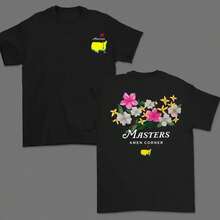 2026 New Summer Masters Amen Corner Golf Shirt, Soft Vintage Cotton T-Shirt, Breathable Classic Collar, Casual Menswear, Sportswear Gift For Cas - 黑色 - 查看 1