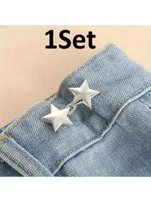 1/4 Set Star-Shaped Detachable Belt Buckle, Adjustable Waist Clip, Suitable For Jeans, Skirts, Pants, Street Style Clothing - Multicolor - View 20