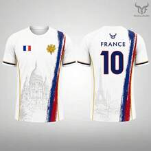 New France Flag Printed T-Shirt Men Breathable And Quick-Drying Soccer Jersey Unisex Casual Sports Training Short-Sleeved Top - TEkfb50026FM - 查看 8
