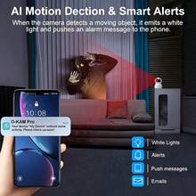 WJG 1296P Smart Indoor Security Camera Wireless IP Camera With Night Vision, Auto Tracking And Motion/Sound Detection, 2.4G WiFi, Plug And Play Monitoring Device Compatible With Smartphone App - White - View 5