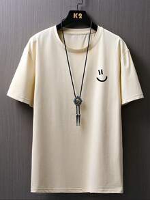 Camiseta con Gráficos de Dibujos Animados para Hombre Manfinity Homme - Caqui - Ver 1