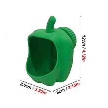 1pc Green Pepper Shaped Parrot Feeding Bowl, Cage Hanging Seed And Water Dish Bird Feeder, Suitable For Hamsters, Budgies, Cockatiels And Long-Tailed Parrots Small Pet Feeder, Decorative Bird Feeding Accessory - Multicolor - View 4