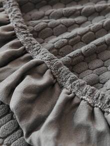 1 Stück einfarbige Jacquard-Maiskorn-Fleece-Sofahülle, geometrisches Muster, moderner minimalistischer Creme-Stil, weich, hautfreundlich, bequem, atmungsaktiv, Herbst/Winter Heimdekoration Hülle, Ganzjahres-Sofabezug, hohe Elastizität, rutschfest, verschleißfest, kratzfest, maschinenwaschbar, haustierfreundlich, vollständiger Schutz Sofahülle, geeignet für Arbeitszimmer, Schlafzimmer, Wohnzimmer, Outdoor, passt für 1-4-Sitzer L-förmiges Sofa - Dunkelgrau - Übersicht 10