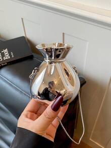 Mini Lucky Bag Purse For Women, New Acrylic Evening Bag, Versatile Chain Shoulder Crossbody Bag - Silver - View 10