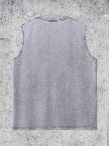 2026 Women's Vintage Fashion Vest, 100% Cotton Sleeveless Vest, Washed And Distressed Tank Top, Printed With Western Cowboy Vintage Lettering - 淺棕色 - 查看 9