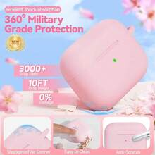 3件組耳機保護套 + 清潔筆 + 雙色花朵，相容 1/2，新款無線耳機保護殼，適用於 4/Pro/Pro2/Pro3，送給男朋友/女朋友的禮物 - 彩色 - 查看 3