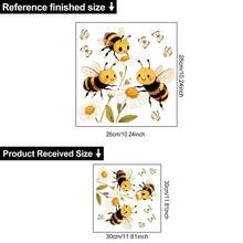 Cartoon Bee & Flower Wall Decal, Self-Adhesive Removable Glass Decor For Home - A - View 7