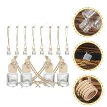 5pcs 8ml Car Hanging Aromatherapy Bottles, Transparent Glass Essential Oil Diffuser Empty Bottles, Suitable For Home Living Room/Bedroom/Bathroom Decor, Can Be Used As Travel Supplies, Wedding/Party/Birthday Favors, Also As New Year Gifts, Accessories Or Fun Gifts For Men, Parents, Friends - Clear - View 2