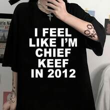 Women's Clothing With "I Feel Like I'm In 2012" Print, Plus Size T-Shirt, Men's Casual Summer T-Shirts,  Short-Sleeved T-Shirts - 彩色 - 查看 1