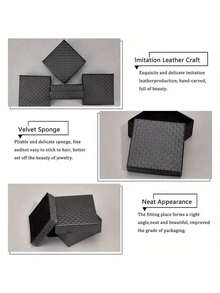 2/5/8/10/12/15pcs-Jewelry Box, Diamond Pattern Jewelry Packaging Box, Silver Necklace Box, Ring Earring Storage Box - Gift Boxes - View 12