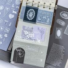 1 Roll PET Die-Cut Tape, Wuyuxing Sha Series Transparent Die-Cut Tape, Lace Vintage Style White Floral/Flower/Plant Border, Planner Decoration Stickers, Suitable For Planner, Scrapbook, Photo Album DIY Diary Schedule Book Collage Material, With Release Paper, Waterproof And Wear-Resistant, Fits Japanese Planner Style, Essential Student Stationery For Back To School Season - 1roll - View 7