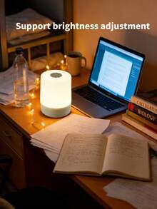 1 pièce Veilleuse LED, Gradation tactile, Interrupteur tactile, Changement de couleur tactile, 3 couleurs/16 couleurs, Lampe de chevet, Alimentée par USB et rechargeable (batterie 800 mAh), Couleur et luminosité de la lumière réglables, Éclairage doux à gradient, Lampe de chevet à commande tactile, Convient pour la nurserie, la chambre à coucher, le couloir, le salon - lampe de chevet - Voir 3