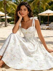 Women Midi Dresses - White - View 7
