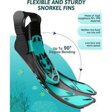 Travel Snorkel Fins Portable Diving Flippers Adjustable Short Blade Open Heel Swimming Gear For Adult Vacation Beach - Multicolor - View 6