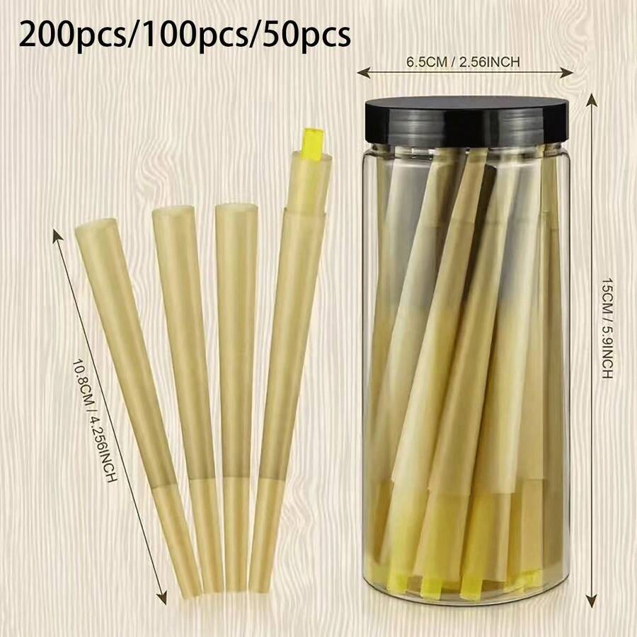 50/100/200pcs Slow Burn Pre-Rolled Cones 110mm Extra Large Brown Rolling Paper With Seal|Rolling Paper