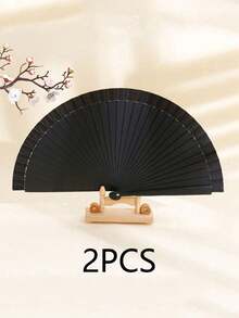 1/2件復古手持摺扇，純色木製扇子，極簡風格木製摺扇適合女性，現代極簡，古典純色摺扇，舞蹈表演道具，婚禮派對家居裝飾 - 混款 - 查看 23
