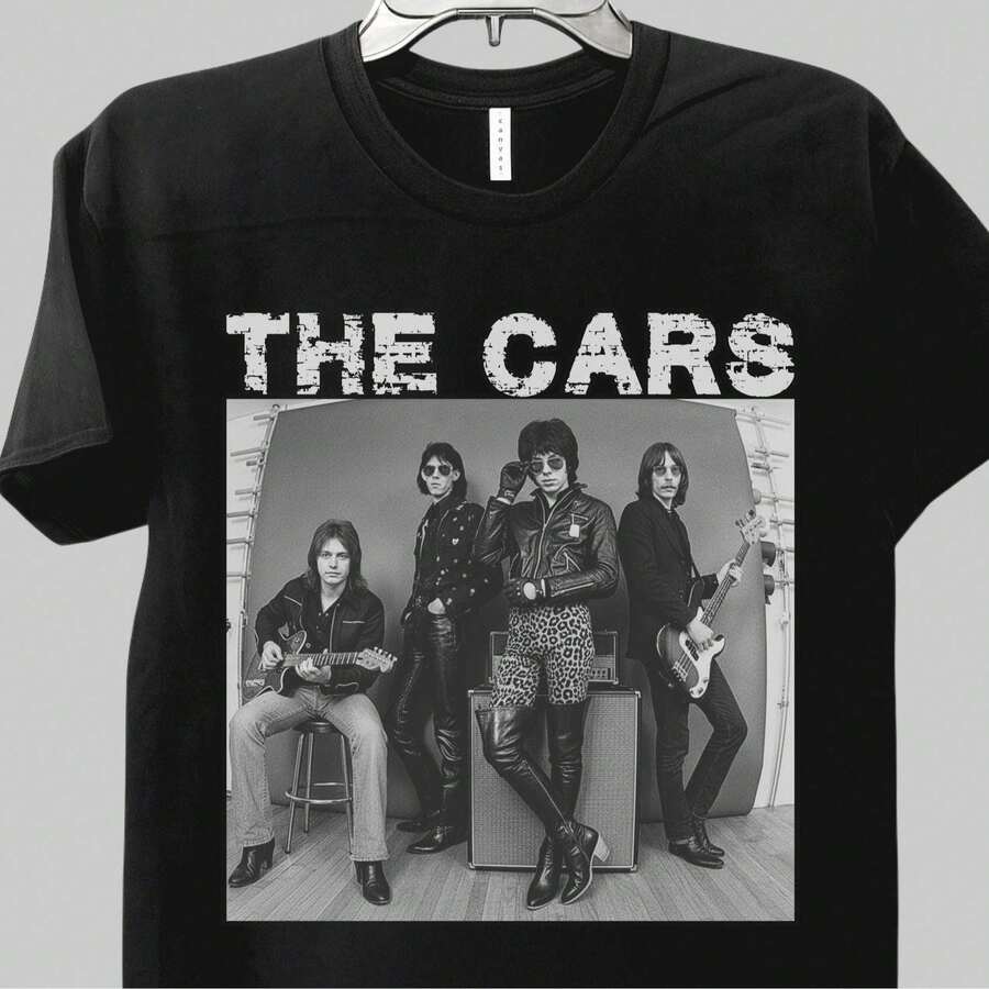 The Cars 80s Retro T-Shirt Classic New Wave Synth-Pop Graphic Tee - 後退 - 查看 1