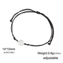 LIKGREAT 1pc Volleyball Stainless Steel Charm Bracelet Women Men Black Red Rope Bracelets Fashion Sports Jewelry - Volleyball Series - View 13