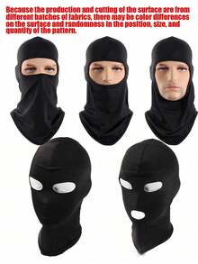 1 pièce Masque facial complet noir - Cagoule à couverture complète, avec boucle réglable, design de masque, avec ouvertures pour les yeux et la bouche - Pour masque facial complet de cosplay, ajustement confortable, fournitures pour fête d'Halloween - A - Voir 4